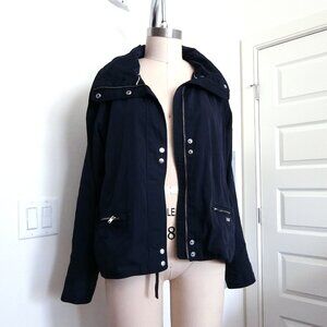 Abercrombie & Fitch High-Shine Anorak Jacket Black | Size L (Fits M)